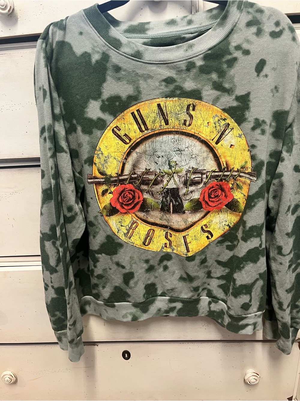 Guns N' Roses Green Tie-Dye Crewneck Sweatshirt